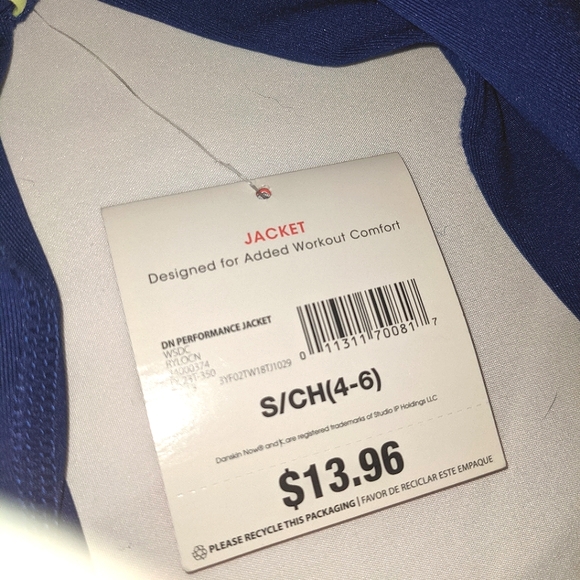 Last chance! Blue Danskin Now Zip Up lightweight Jacket Size Small (4-6) - Picture 3 of 6